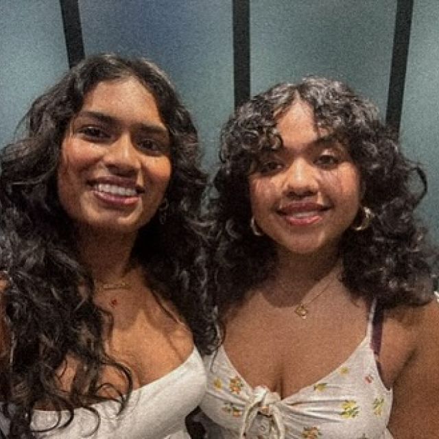Resi spotlight ☀️ Hey guys! Our names are Aruna and Ananya we are currently juniors and we love living at VERVE. Our favorite amenities are the hot tub and the movie lounge. We will be living here for our last year too and we love living at our apartment so much!